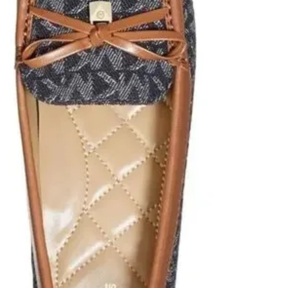 Black Friday NEW Michael Kors  BLACK & GREY, tan leather Juliette Flats. Size 8. - Picture 12 of 13